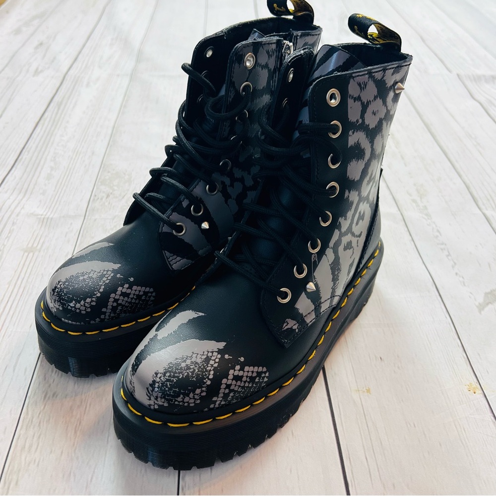 Dr Martens Jadon Animal Clash Stud Platform Combat Boots Size 6